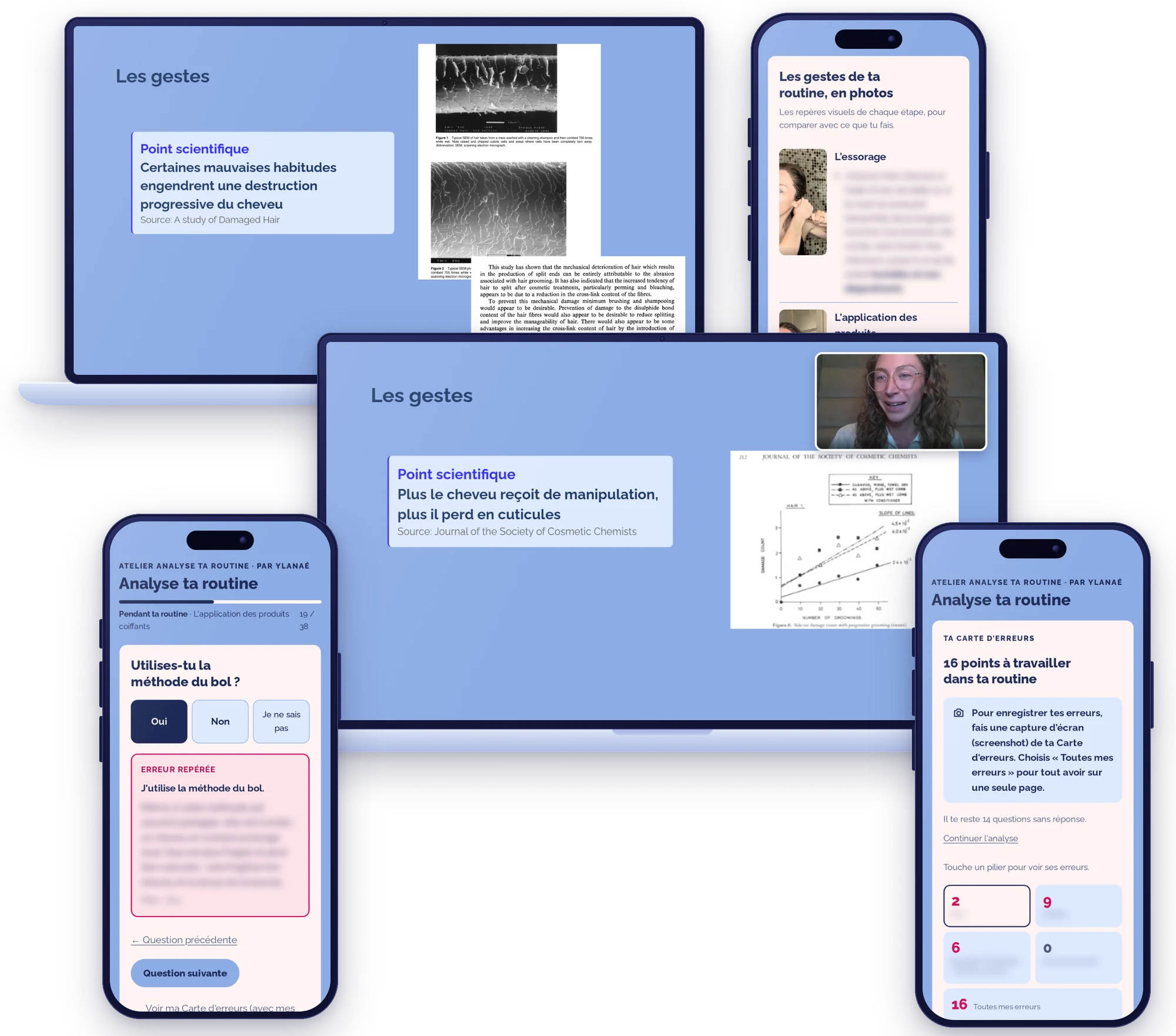 Analyse ta Routine : vidéo des 4 piliers et application d'analyse sur ordinateur et téléphone
